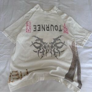 Travis Scott Utopia MetLife White Tournee Shirt Merch Amsterdam Eagle Merch MED